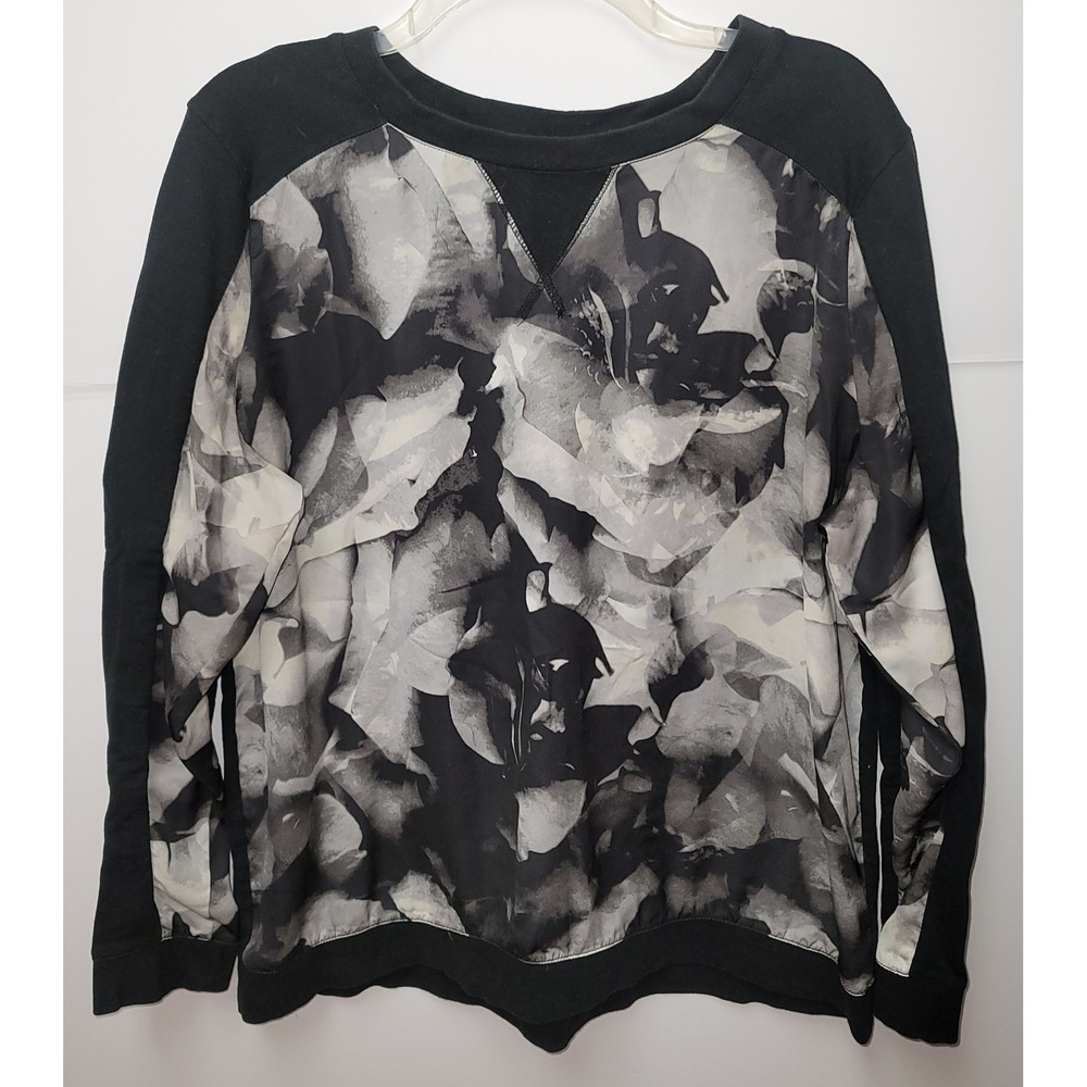 Mossimo Sweatshirt Black Abstract Long-Sleeve Crew Neck Artsy XXL Skater Y2K